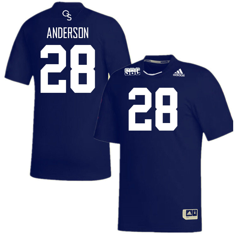 Men #28 J'Shawn Anderson Georgia Southern Eagles College Football Jerseys Stitched Sale-Navy